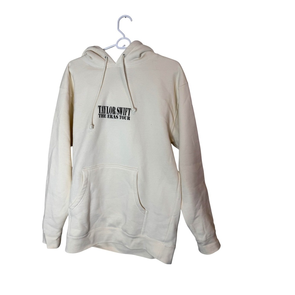 Taylor Swift The Eras Tour Hoodie Mens Large White Fleece Graphic Pullover